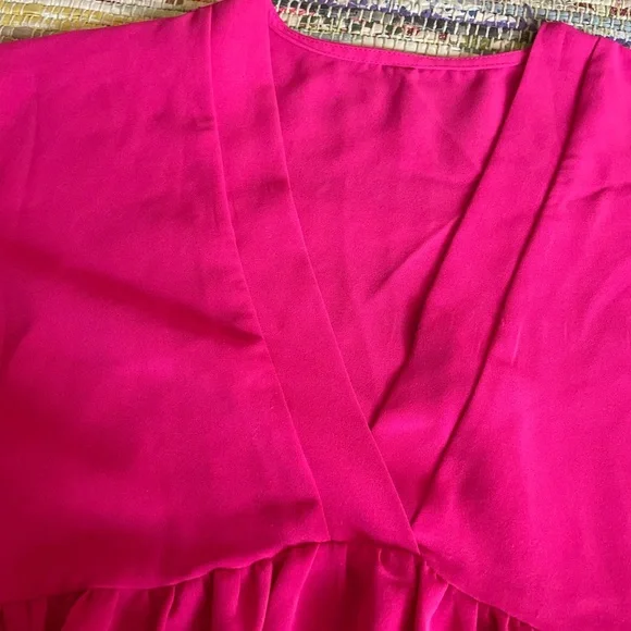 SHEIN Hot Pink V-Neck Dress - Picture 2 of 4